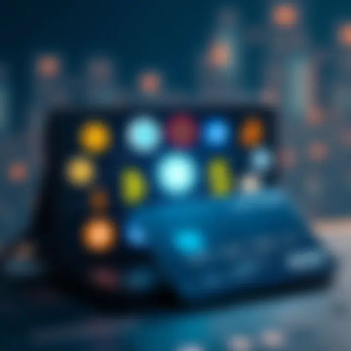 Crypto Payment Gateway A digital wallet displaying various cryptocurrency logos with a credit card beside it, symbolizing the integration of card payments and crypto transactions.