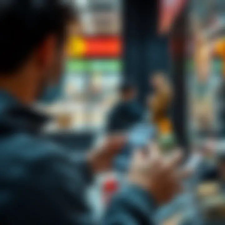 Using crypto for payments A person paying at a checkout with a smartphone displaying a cryptocurrency wallet app