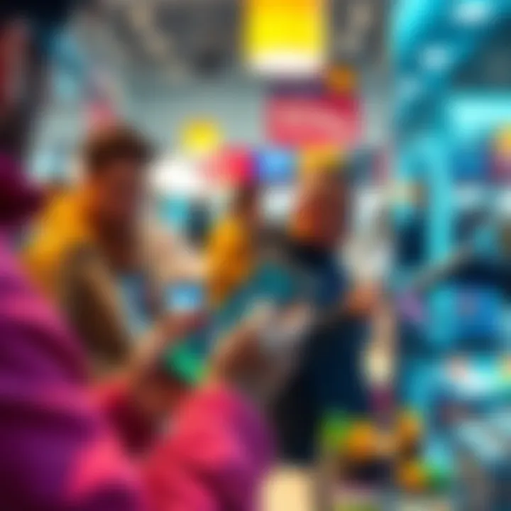 People using BTC, ETH, and stablecoins for everyday payments through a smartphone at a checkout, showcasing digital wallets integrated with Apple Pay and Google Pay.