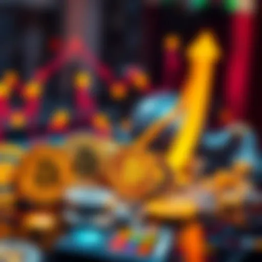 A visual representation of various cryptocurrencies like Bitcoin, Ethereum, and Solana with a growing upward trend, symbolizing investment potential.