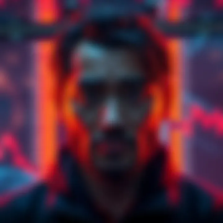 A frustrated investor looking at a blank screen where their crypto portfolio should be, emphasizing the app's loading problem.