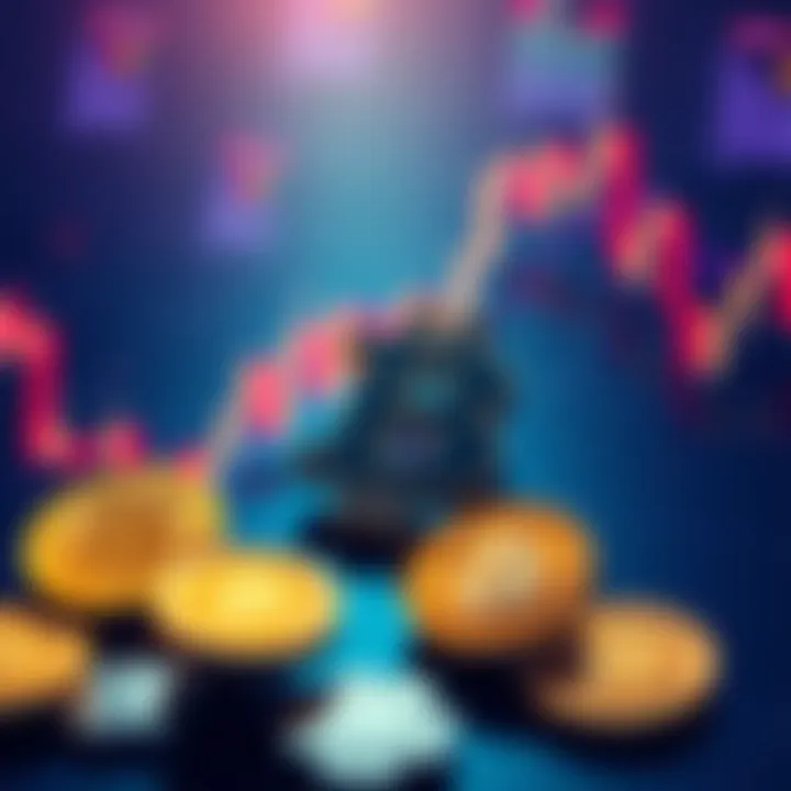 A visual representation of cryptocurrency symbols alongside a price chart, illustrating the discussion of price versus utility in finance