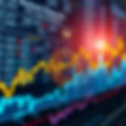 A graph showing rising cryptocurrency prices against a backdrop of news headlines about a disappointing jobs report.