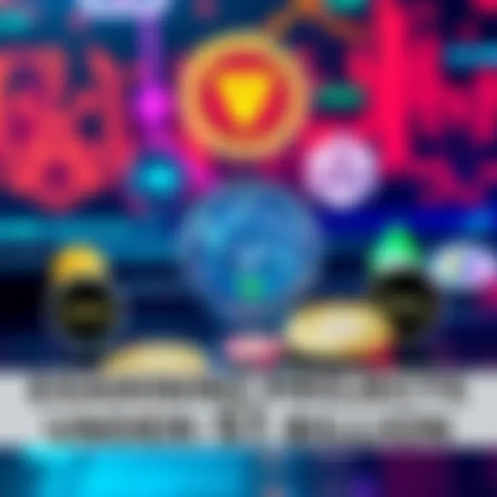 Cryptocurrency Projects Under $1 Billion A visual representation of various cryptocurrency projects, including logos and icons, highlighting Geodnet and PEAQ, set against a digital backdrop.