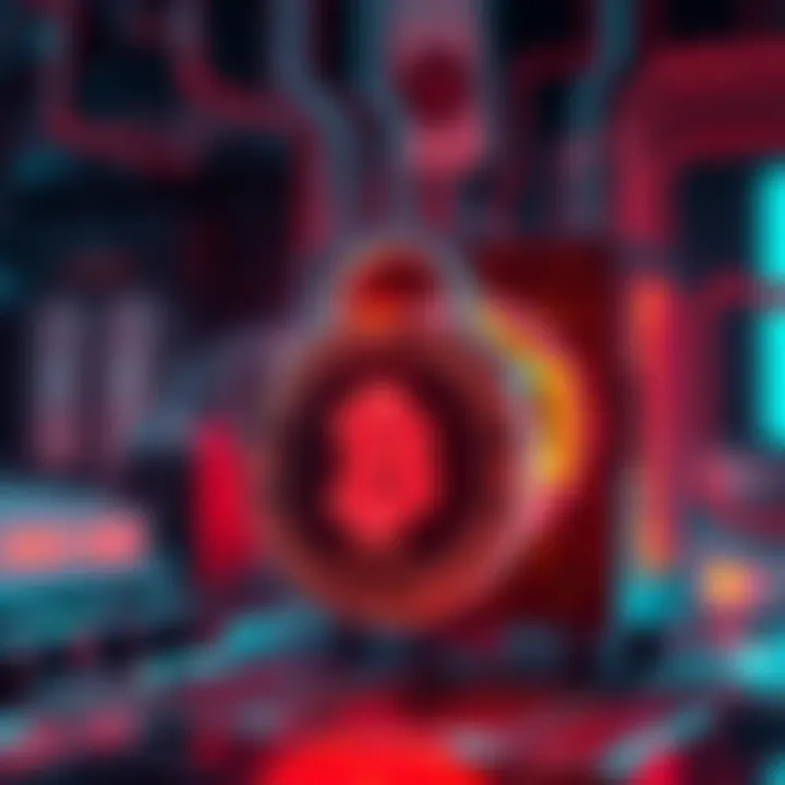 Cryptocurrency and Quantum Computing A visual showing a lock symbolizing crypto security alongside a quantum computer, representing the future of digital assets in a tech environment.