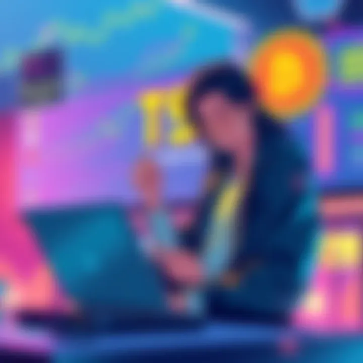 An illustration showcasing a person using tax software to recover crypto scam losses