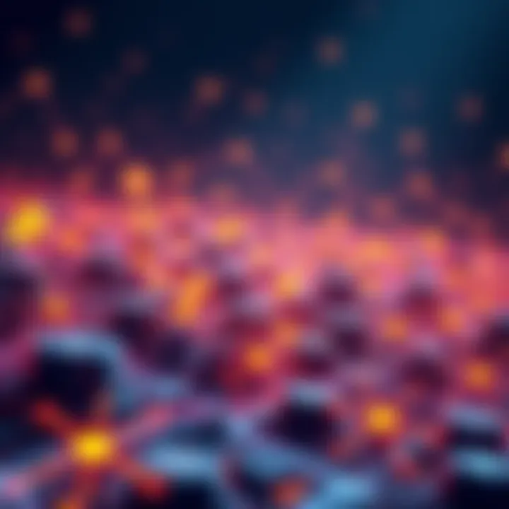 A futuristic representation of cryptocurrency symbols intermingling with regulatory icons, depicting the potential shift in oversight by CFPB.