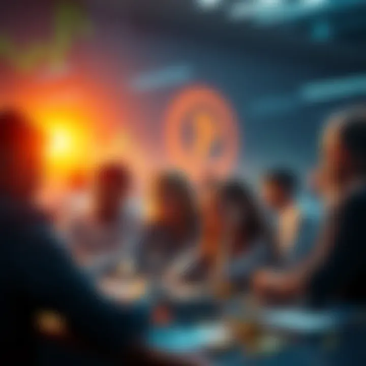 A group of people discussing cryptocurrency laws and their effects on digital currencies like Pi Network.