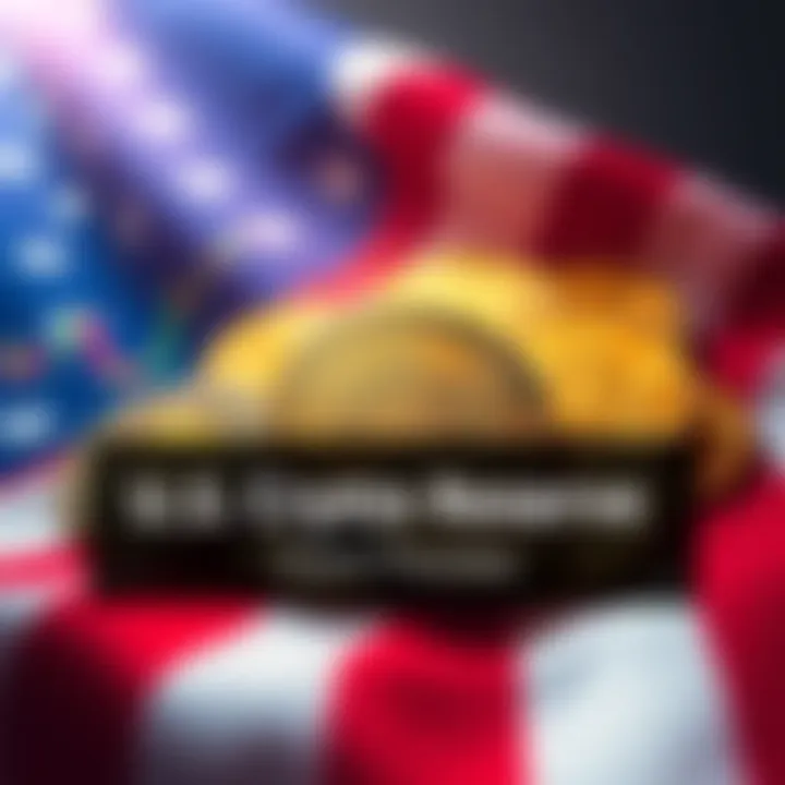An engaging graphic depicting cryptocurrency symbols with a backdrop of financial charts and the U.S. flag, symbolizing the intersection of politics and digital currency.