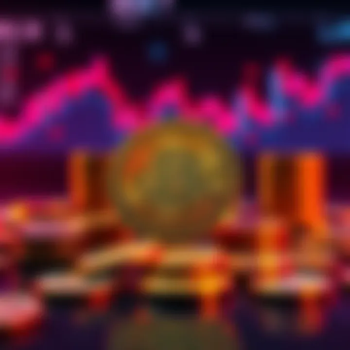 A visual representation of cryptocurrency influence under Trump's policies featuring symbolic coins and economic charts in the backdrop.