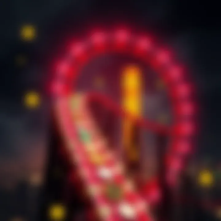 Visual representation of cryptocurrency volatility, depicting a roller coaster ride with symbols of various cryptocurrencies