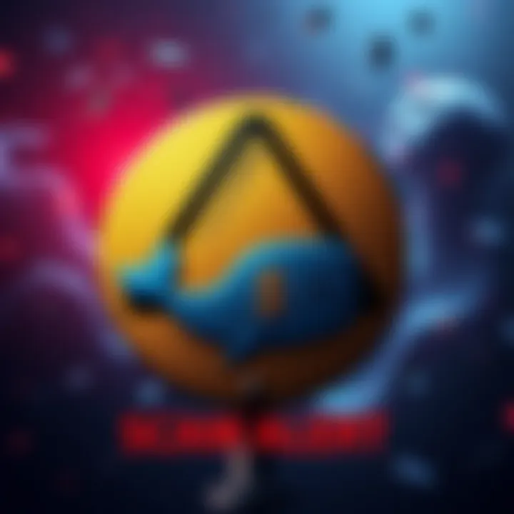A graphic showing a warning sign with a whale symbol and a dollar sign, representing the scam involving PUFFVERSE $PFVS