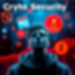 A graphic showing a person worried about crypto security, with icons of phishing sites and malware around them, highlighting the dangers of scams.