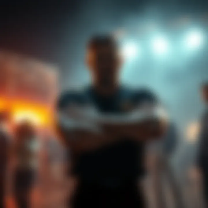 A crypto seller stands with arms crossed, wearing a determined expression, symbolizing sacrifice for the community's benefit.