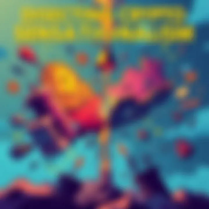 Dissecting Crypto Sensationalism A thought-provoking illustration showing contrasting elements of cryptocurrency growth and sensationalist narratives, with a visual metaphor for trust deteriorating amidst hype.