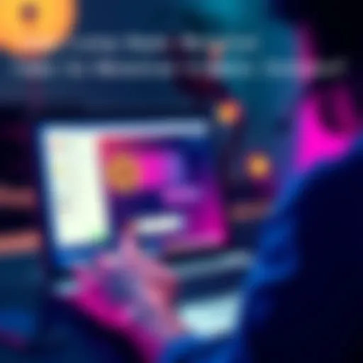 A concerned person on a laptop displaying a cryptocurrency wallet and support chat window