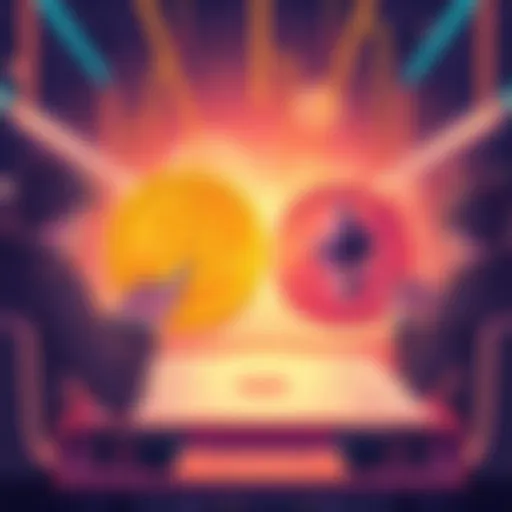 An illustrated concept of users swapping Bitcoin for Ethereum on a digital platform, highlighting slippage and cost considerations.
