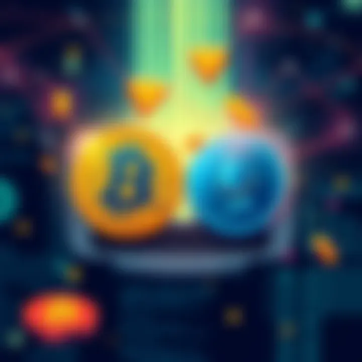 A conceptual illustration of a cryptocurrency exchange with BTC and ETH symbols, depicting user frustration and potential solutions.