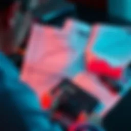 A person reviewing tax documents with charts showing crypto trading numbers and a calculator