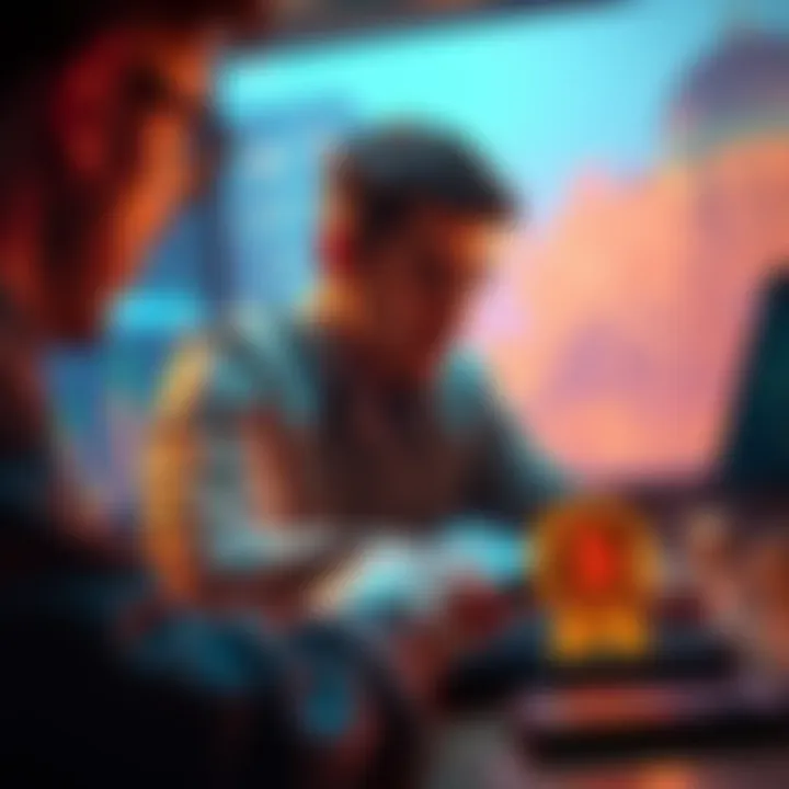 A person examining cryptocurrency transactions and calculating taxes on a laptop