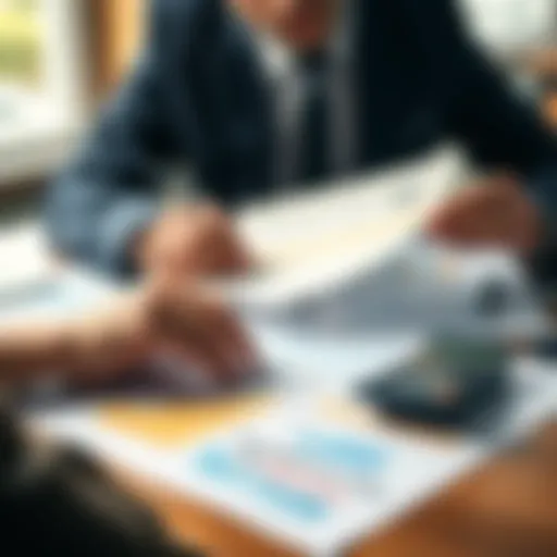 Person reviewing cryptocurrency tax information with documents and calculator on a table