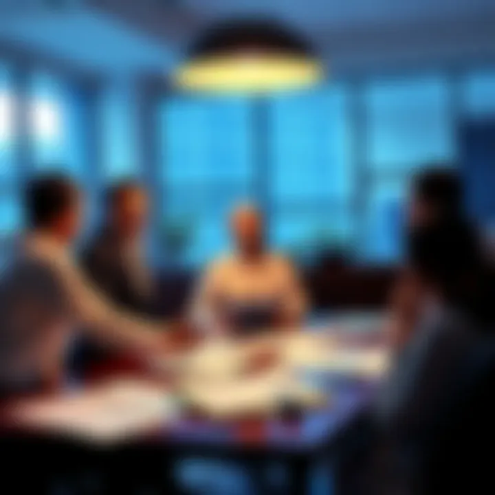 A CPA explaining 1099-DA tax form details to a small group in an office setting, with charts and tax documents on the table.