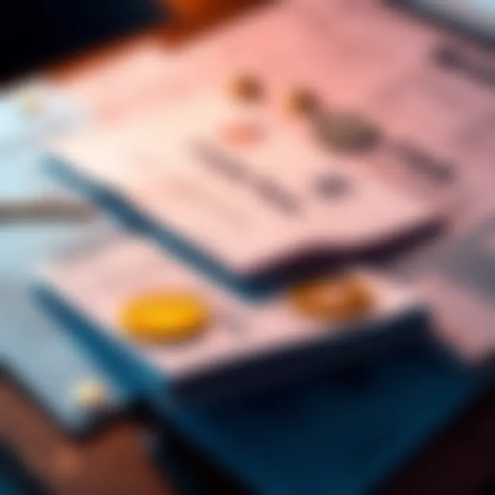 A visual representation of crypto transactions with tax forms, illustrating the process of organizing and filing taxes for cryptocurrency investments.