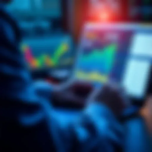 A person analyzing tax documents and crypto exchange data on a laptop, highlighting discrepancies in rewards and transactions.