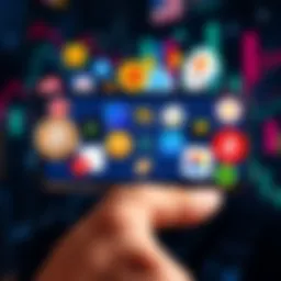 A smartphone displaying various cryptocurrency apps and tools related to wallets and analytics.
