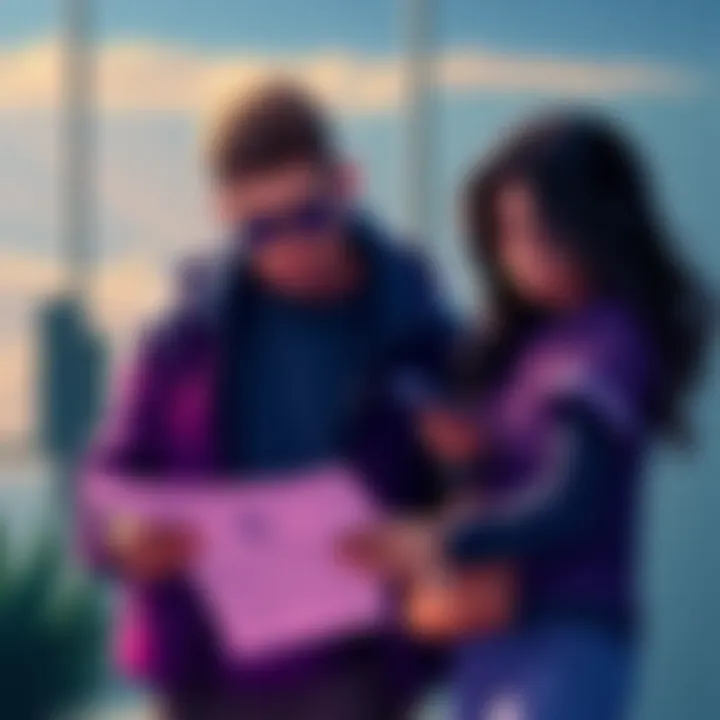 A worried crypto trader standing with his influencer girlfriend, looking at financial documents, with a life insurance policy in the background.