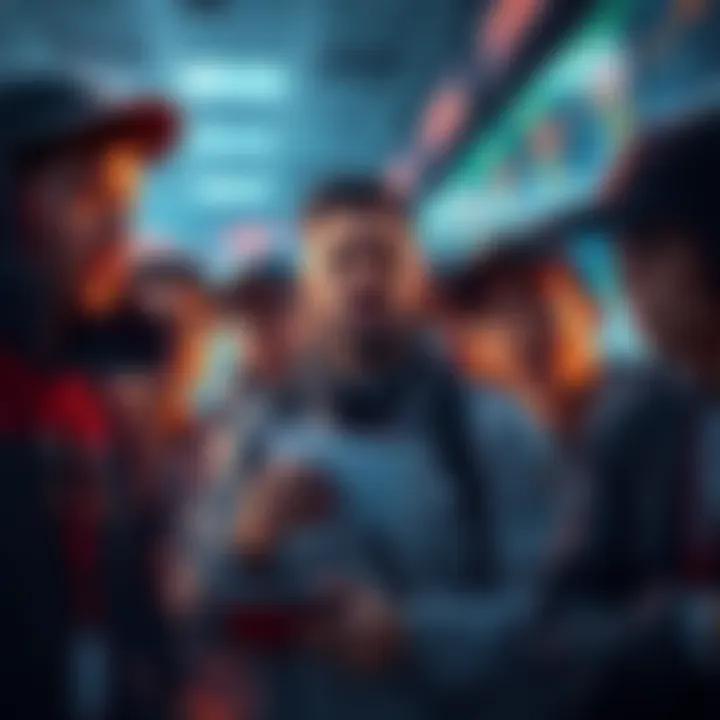 A group of crypto traders looking alarmed after a violent real-life attack, symbolizing loss and fear in the trading community