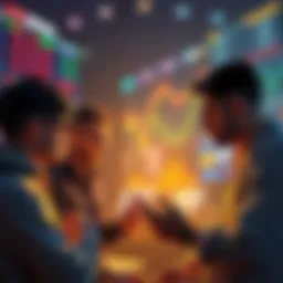 Crypto Traders Exploring Alternatives A group of crypto traders discussing options on various platforms like Kraken and Coinbase, showing concern after Binance's license issues.
