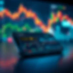 A smartphone displaying various crypto trading apps with market data and charts on the screen.