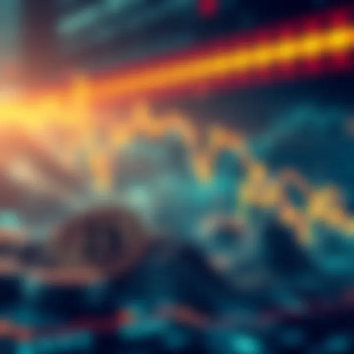 Crypto Trading Decline A downward trend graph showing a significant drop in crypto trading volume over time.