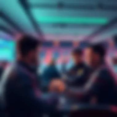 People engaged in a discussion about cryptocurrency trading, sharing tips and insights in a focused environment.