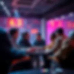 People engaged in a discussion about cryptocurrency trading tips and scams