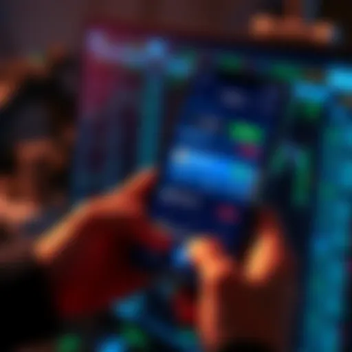 A hand holding a smartphone displaying a crypto trading app, focusing on withdrawal options like USDT/P2P