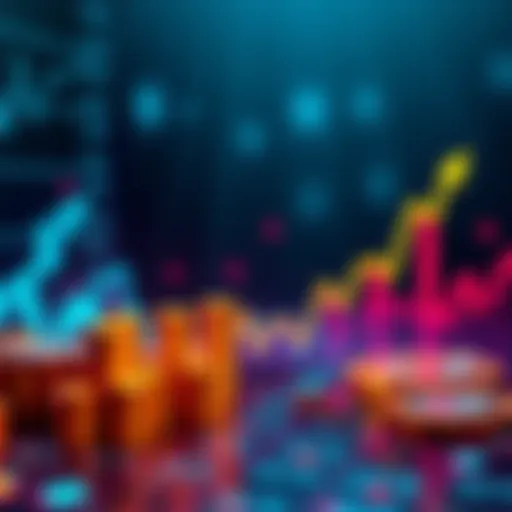 Crypto Trading Growth A graph showing monthly returns in cryptocurrency trading with upward trends and charts illustrating profits.