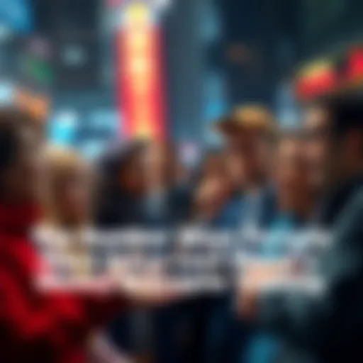 People discussing crypto trading mistakes A group of people sharing stories about losing money in cryptocurrency trading, with expressions of frustration and disbelief.