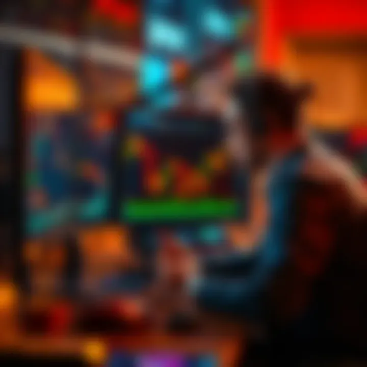 A trader analyzing market charts on a computer, focusing on SPY perps and crypto assets, illustrating strategic trade sizing and decision-making.