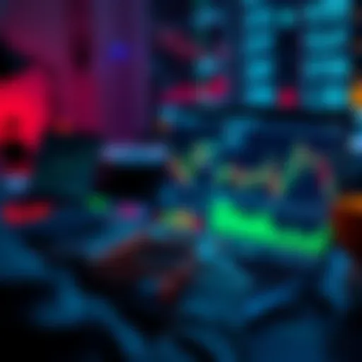 A person analyzing cryptocurrency data on a laptop with charts and graphs displayed, symbolizing long-term trading strategies.