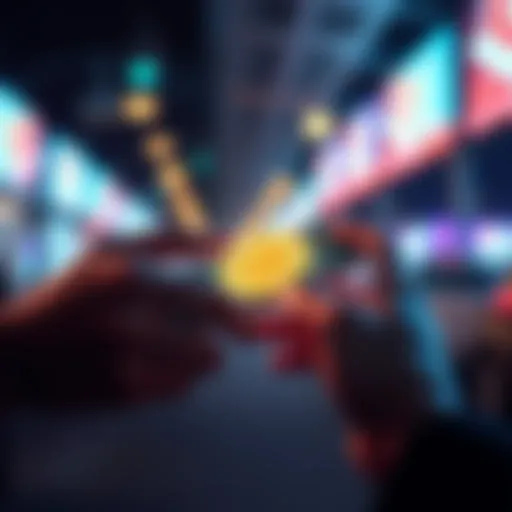 Cryptocurrency for Easy Transactions A person using a smartphone to make a quick cryptocurrency transaction, showcasing the convenience of digital finance.
