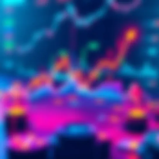 Crypto Trends Overview A graphic showing rising and falling crypto market trends with symbols of popular cryptocurrencies like Bitcoin and Ethereum.