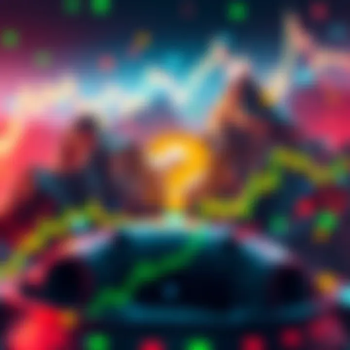 Cryptocurrency Uncertainty Visual representation of the current crypto landscape featuring a question mark amidst fluctuating market graphs