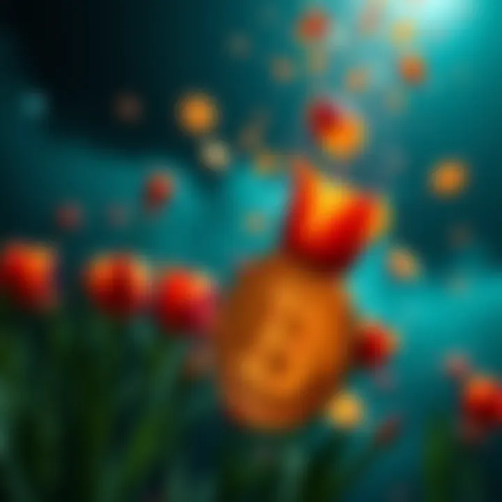 The Vanishing Act: Crypto Loss A digital representation of tulip tokens disappearing into the ether, symbolizing the recent loss of $5.4M in the cryptocurrency market.