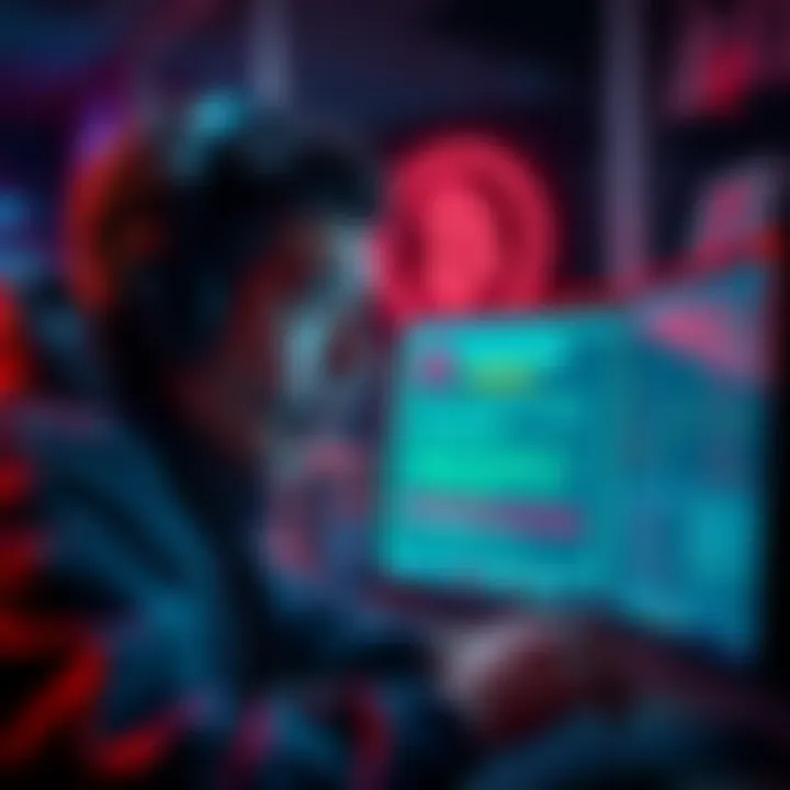 A shocked cryptocurrency enthusiast looking at a computer screen showing a hacked wallet notification