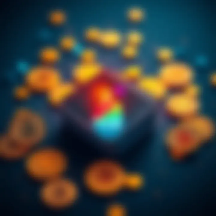 A graphic showing a digital wallet with Bitcoin symbols around it, illustrating the concept of crypto wallets for Bitcoin transactions.