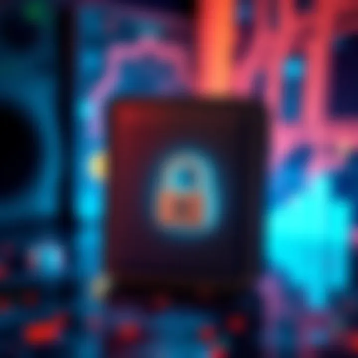 A digital cryptocurrency wallet displaying a lock symbol to represent security against unauthorized access.