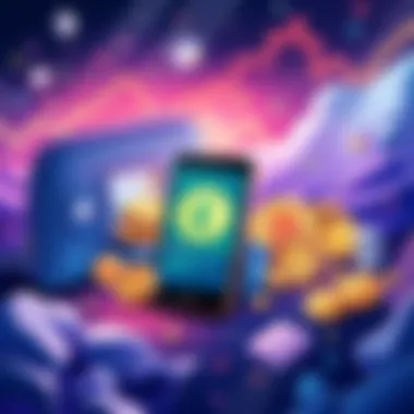 Illustration showing a cold storage wallet, hot wallet on a mobile device, and ETFs with various cryptocurrency symbols, representing strategies for HODLing.