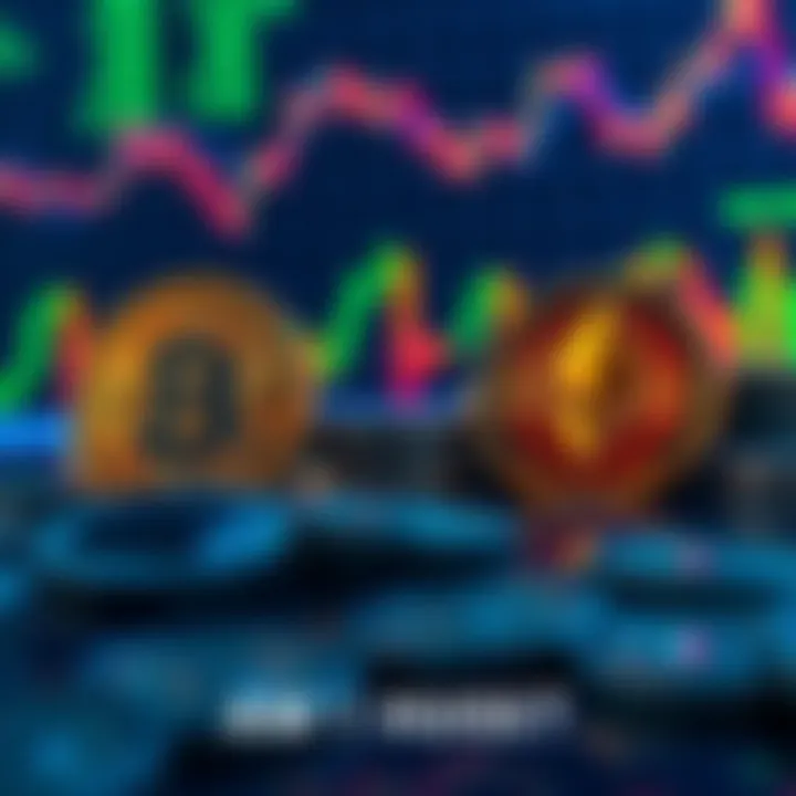 A visual representation of Bitcoin and Ethereum symbols, showcasing significant amounts held by an investor, with a backdrop of financial graphs and charts, symbolizing the crypto market